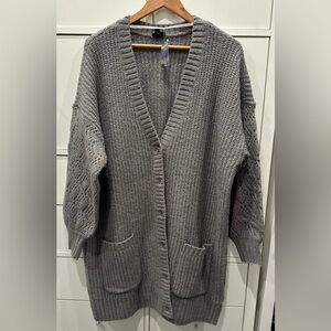 TORRID Pointelle Cardigan Heather Gray size 2